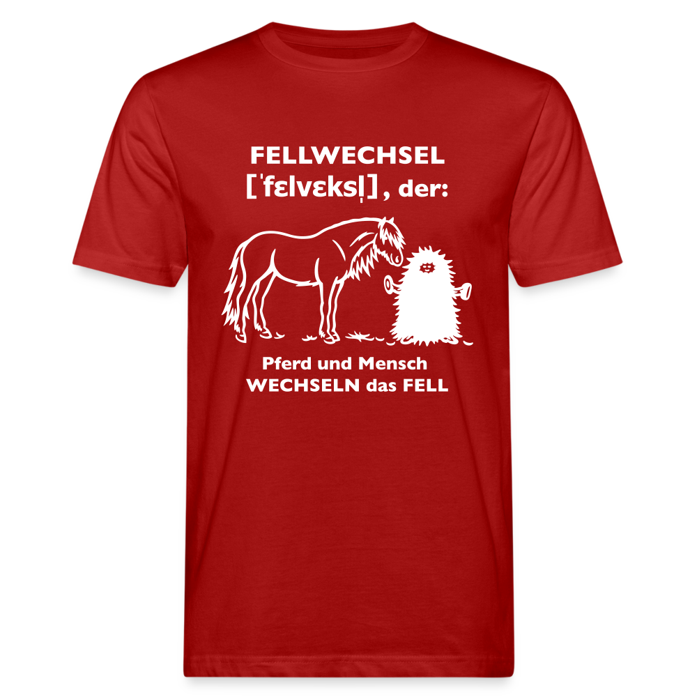 „Definition Fellwechsel“ Grafik-Stil - Männer Bio-T-Shirt - Dunkelrot