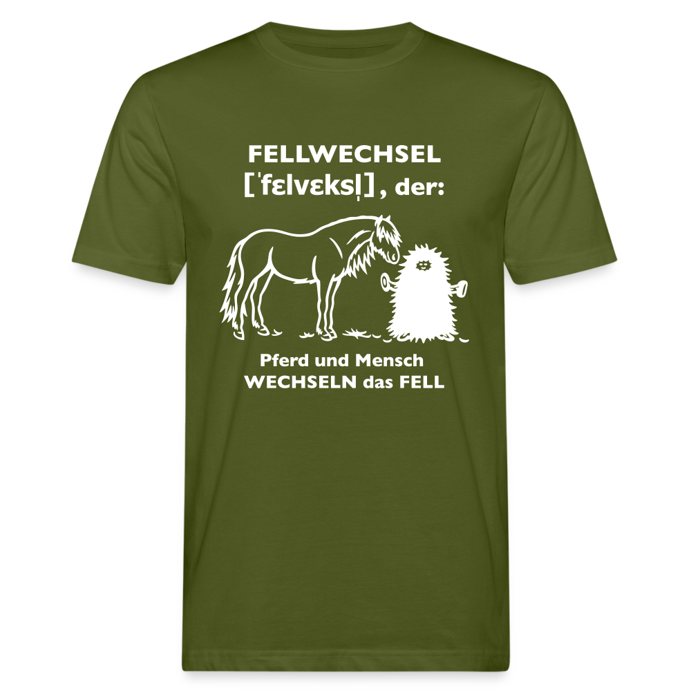 „Definition Fellwechsel“ Grafik-Stil - Männer Bio-T-Shirt - Moosgrün