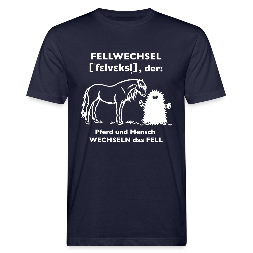 „Definition Fellwechsel“ Grafik-Stil - Männer Bio-T-Shirt - Navy