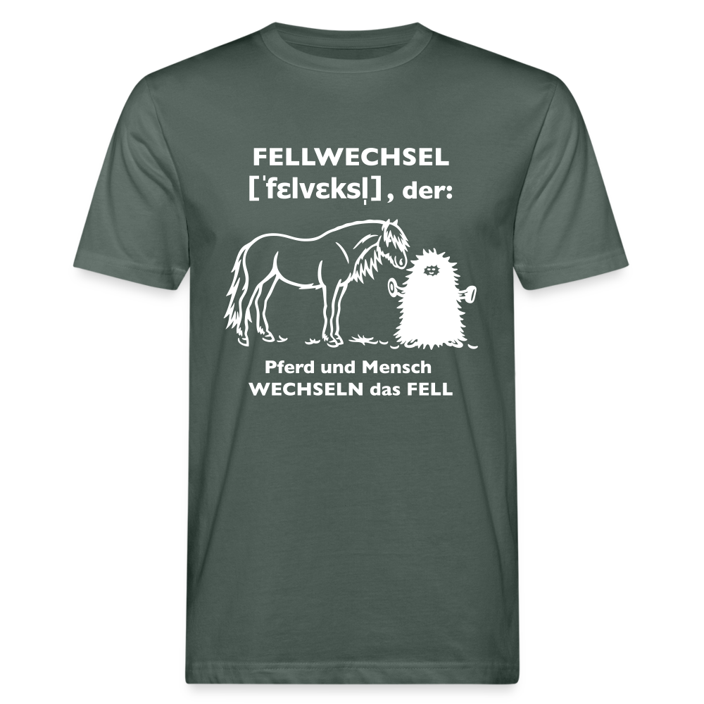 „Definition Fellwechsel“ Grafik-Stil - Männer Bio-T-Shirt - Graugrün