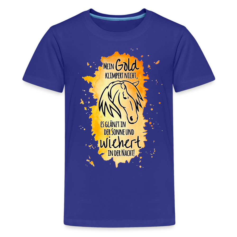 "Mein Gold wiehert" Aquarell-Stil - Teenager T-Shirt - Königsblau
