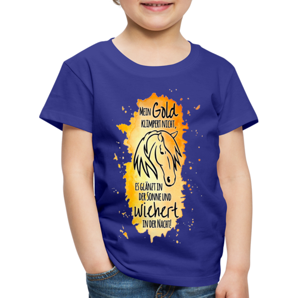 "Mein Gold wiehert" Aquarell-Stil - Kinder T-Shirt - Königsblau