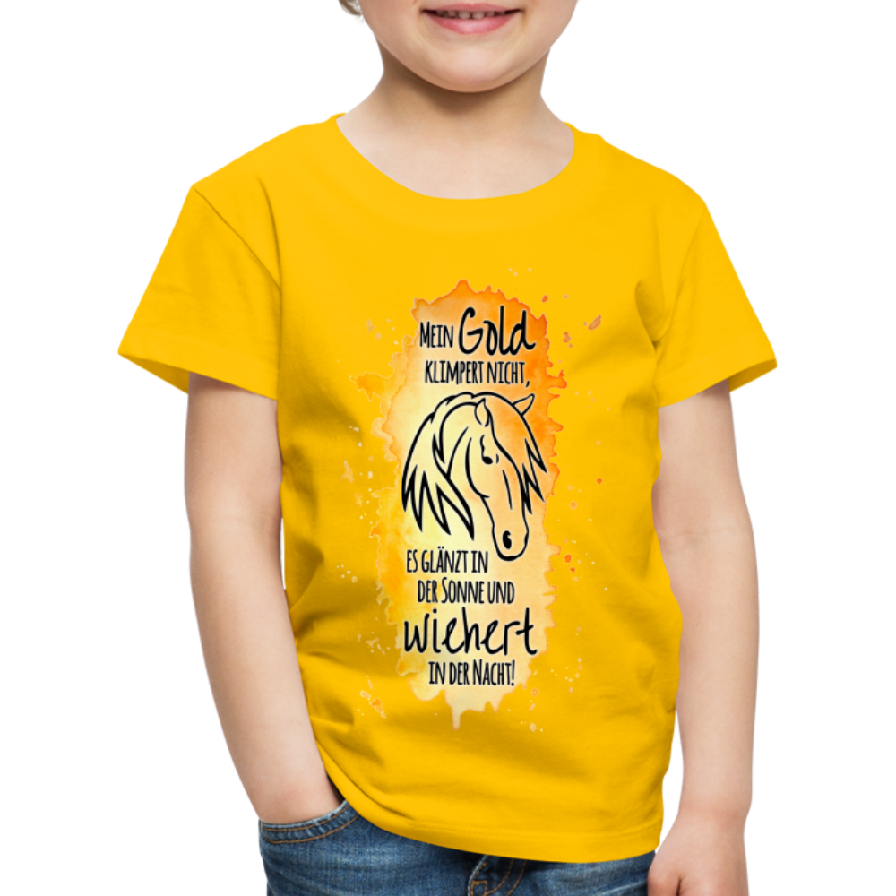 "Mein Gold wiehert" Aquarell-Stil - Kinder T-Shirt - Sonnengelb