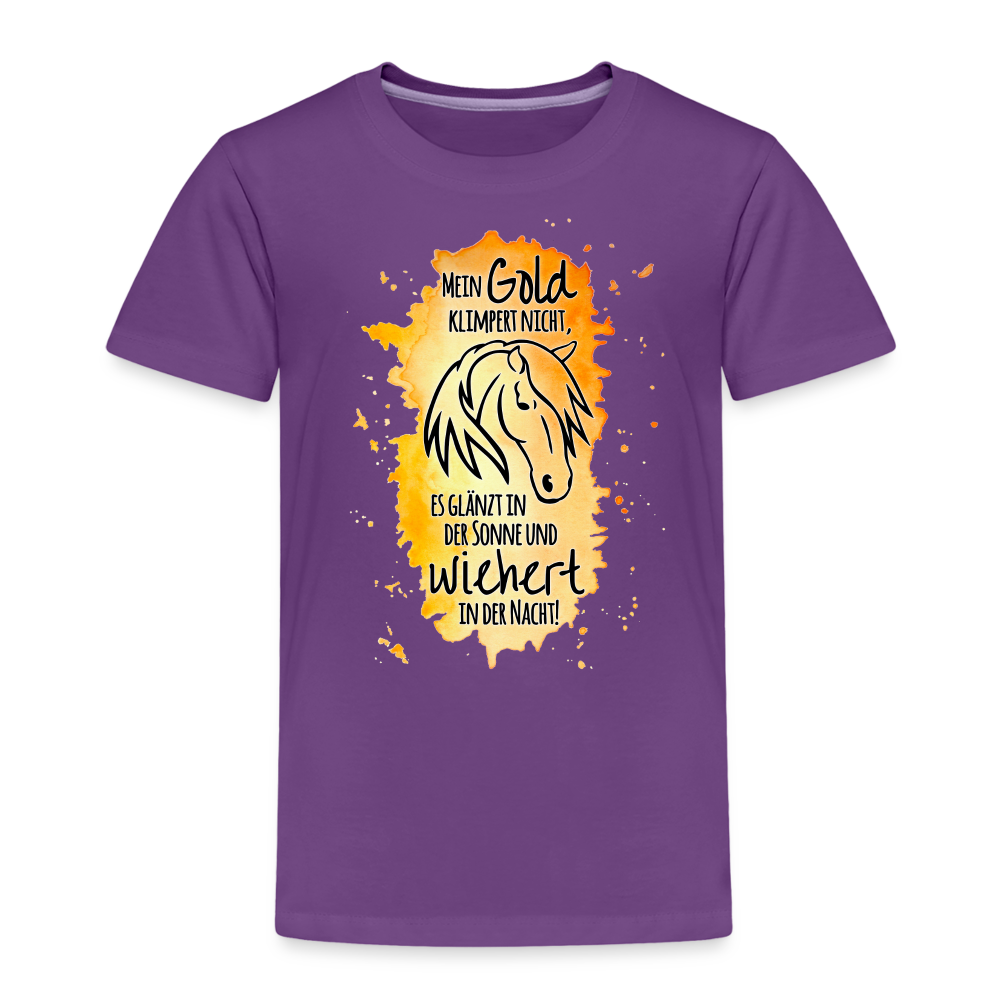"Mein Gold wiehert" Aquarell-Stil - Kinder T-Shirt - Lila