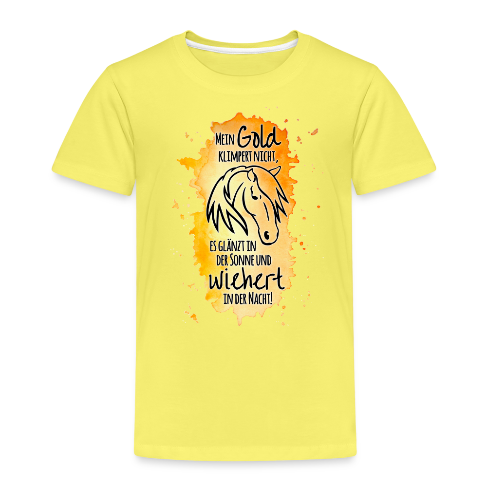 "Mein Gold wiehert" Aquarell-Stil - Kinder T-Shirt - Gelb