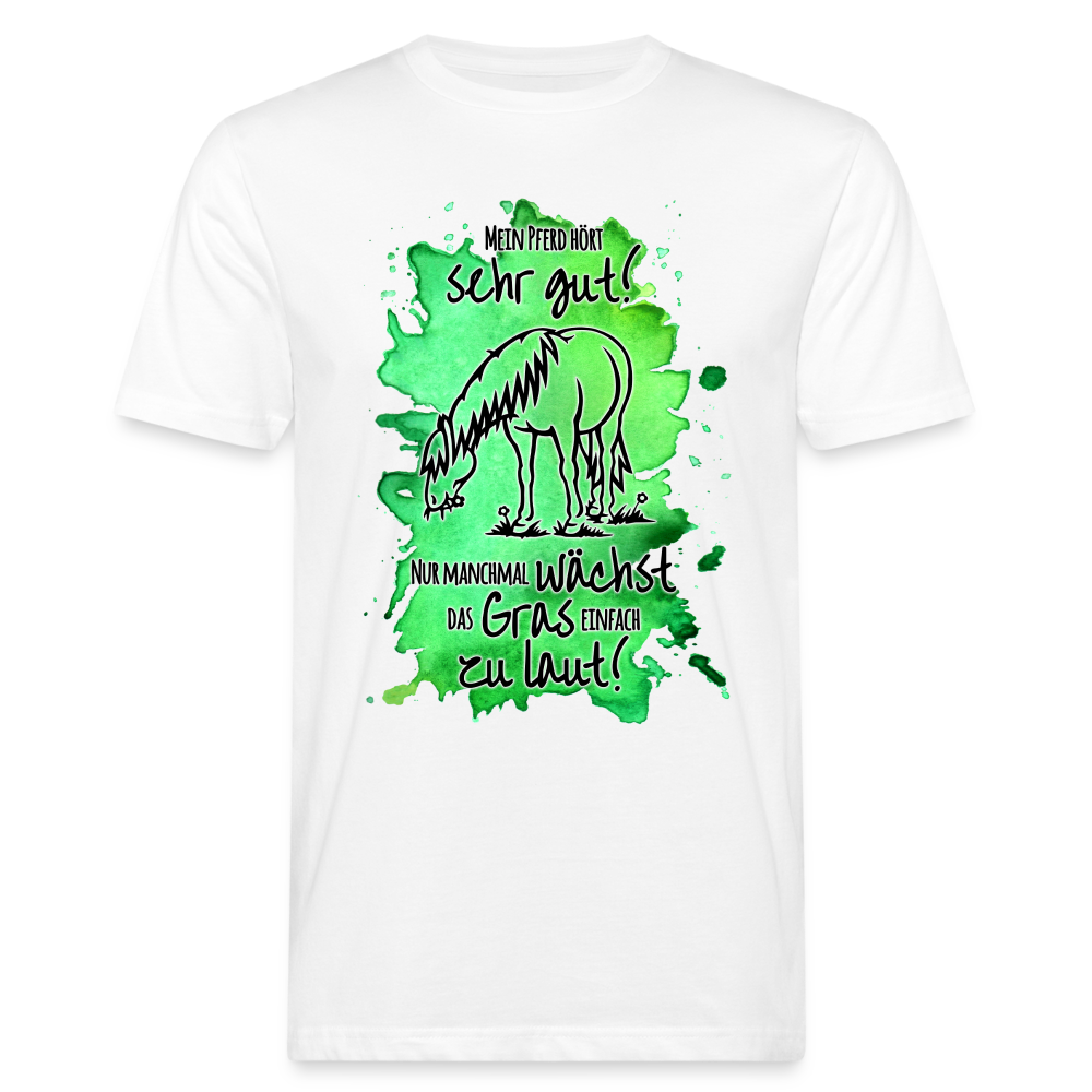 "Lautes Gras" Aquarell-Stil - Männer Bio-T-Shirt - weiß