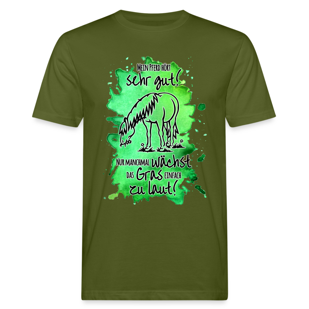 "Lautes Gras" Aquarell-Stil - Männer Bio-T-Shirt - Moosgrün