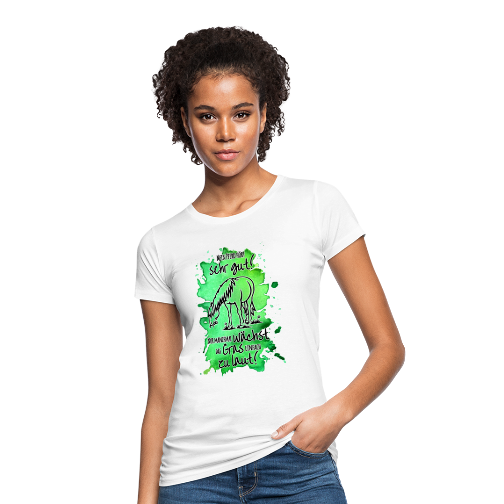 "Lautes Gras" Aquarell-Stil - Frauen Bio-T-Shirt - weiß