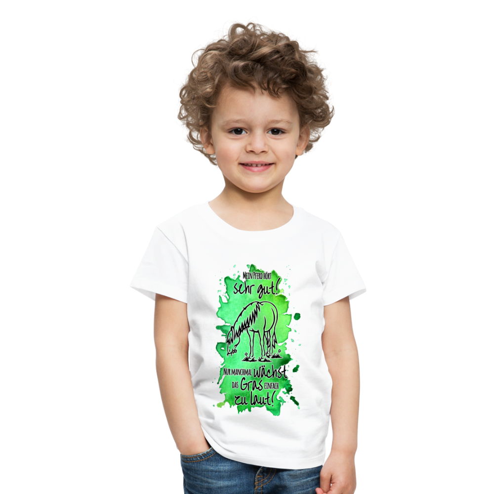"Lautes Gras" Aquarell-Stil - Kinder T-Shirt - weiß