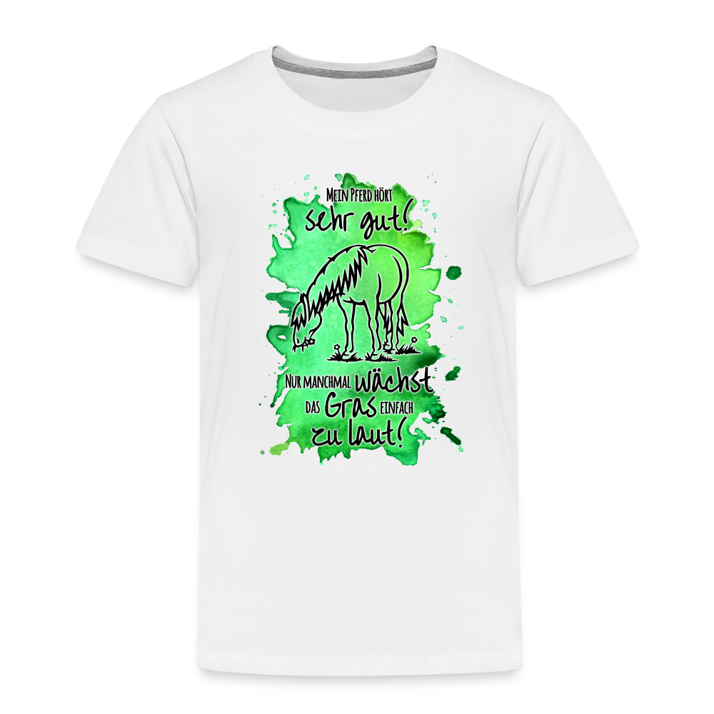 "Lautes Gras" Aquarell-Stil - Kinder T-Shirt - weiß