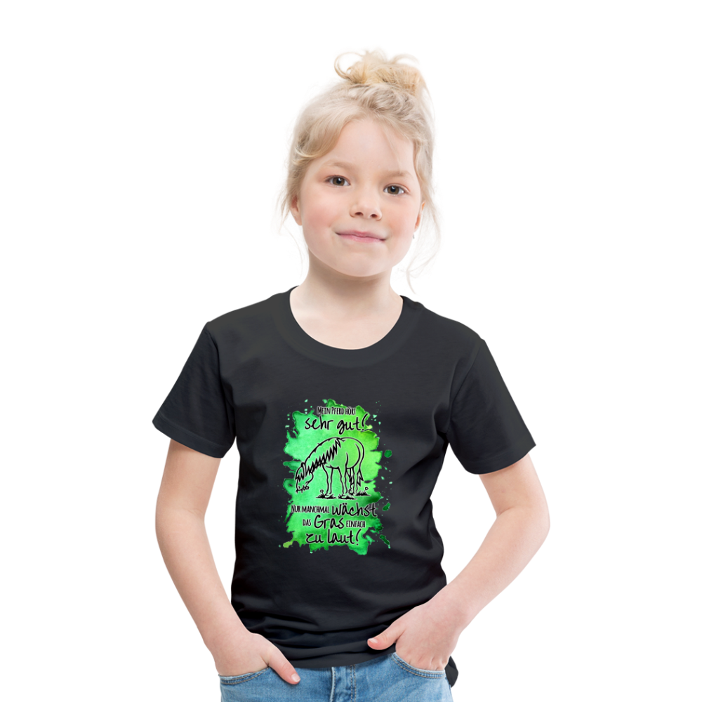 "Lautes Gras" Aquarell-Stil - Kinder T-Shirt - Schwarz