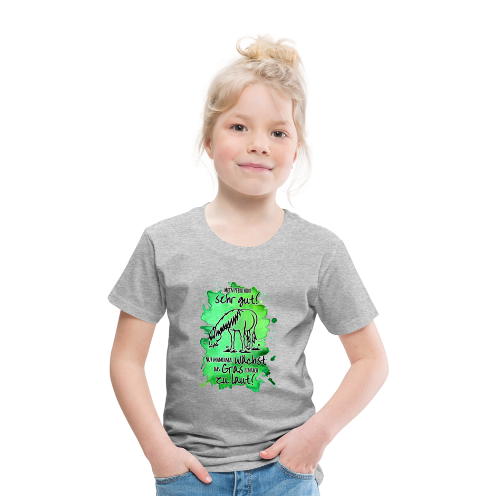 "Lautes Gras" Aquarell-Stil - Kinder T-Shirt - Grau meliert