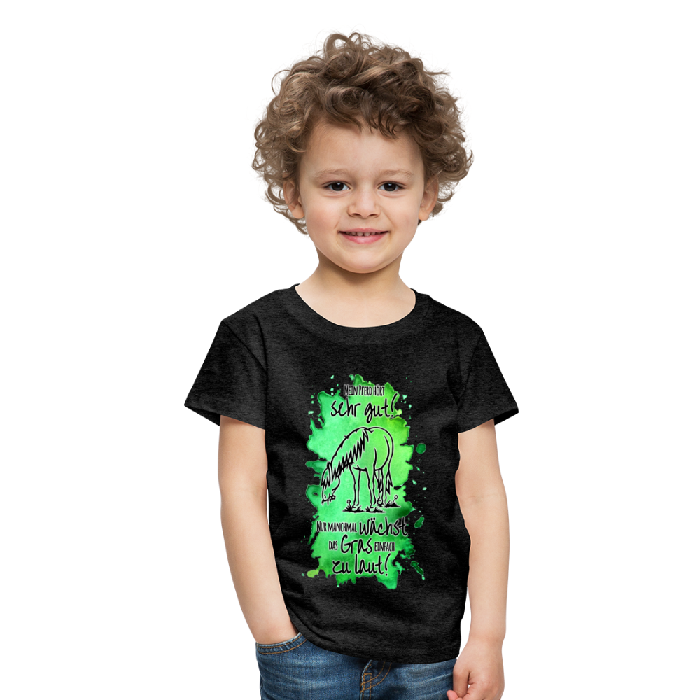 "Lautes Gras" Aquarell-Stil - Kinder T-Shirt - Anthrazit