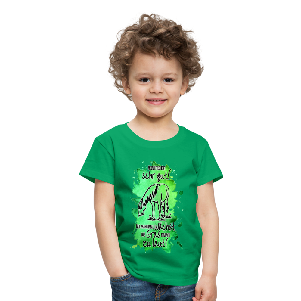 "Lautes Gras" Aquarell-Stil - Kinder T-Shirt - Kelly Green