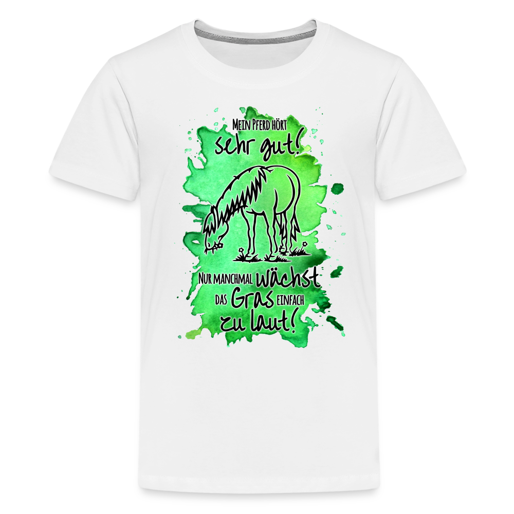 "Lautes Gras" Aquarell-Stil - Teenager T-Shirt - weiß