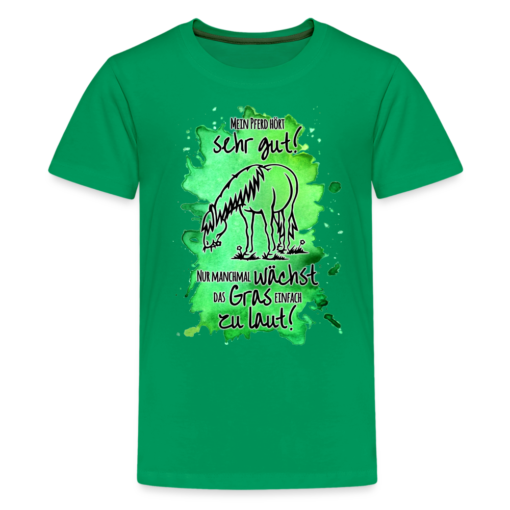 "Lautes Gras" Aquarell-Stil - Teenager T-Shirt - Kelly Green