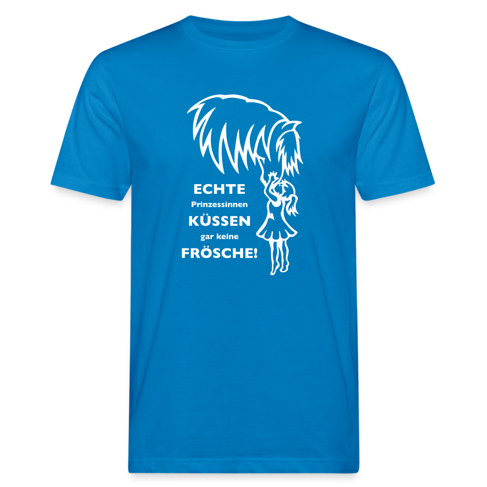 "Prinzessinnen-Kuss" Grafik-Stil - Männer Bio-T-Shirt - Pfauenblau