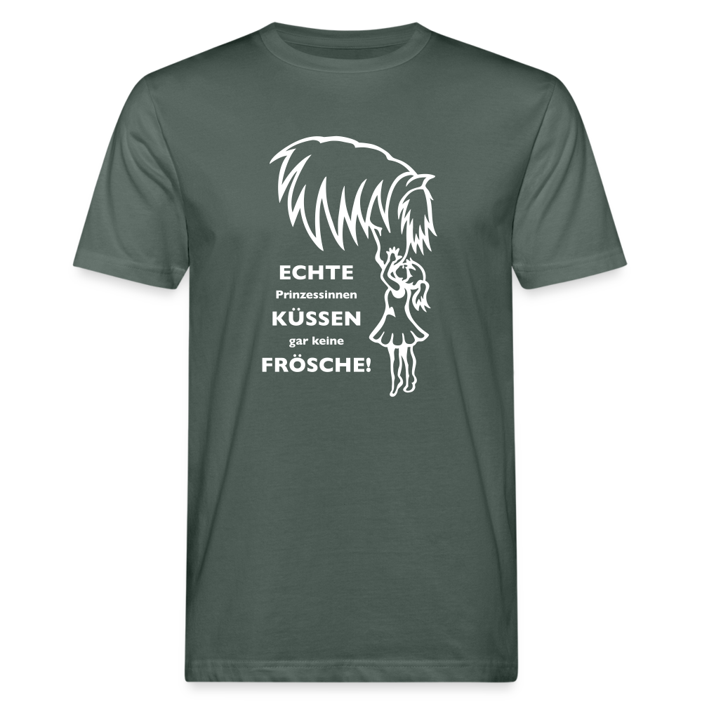 "Prinzessinnen-Kuss" Grafik-Stil - Männer Bio-T-Shirt - Graugrün