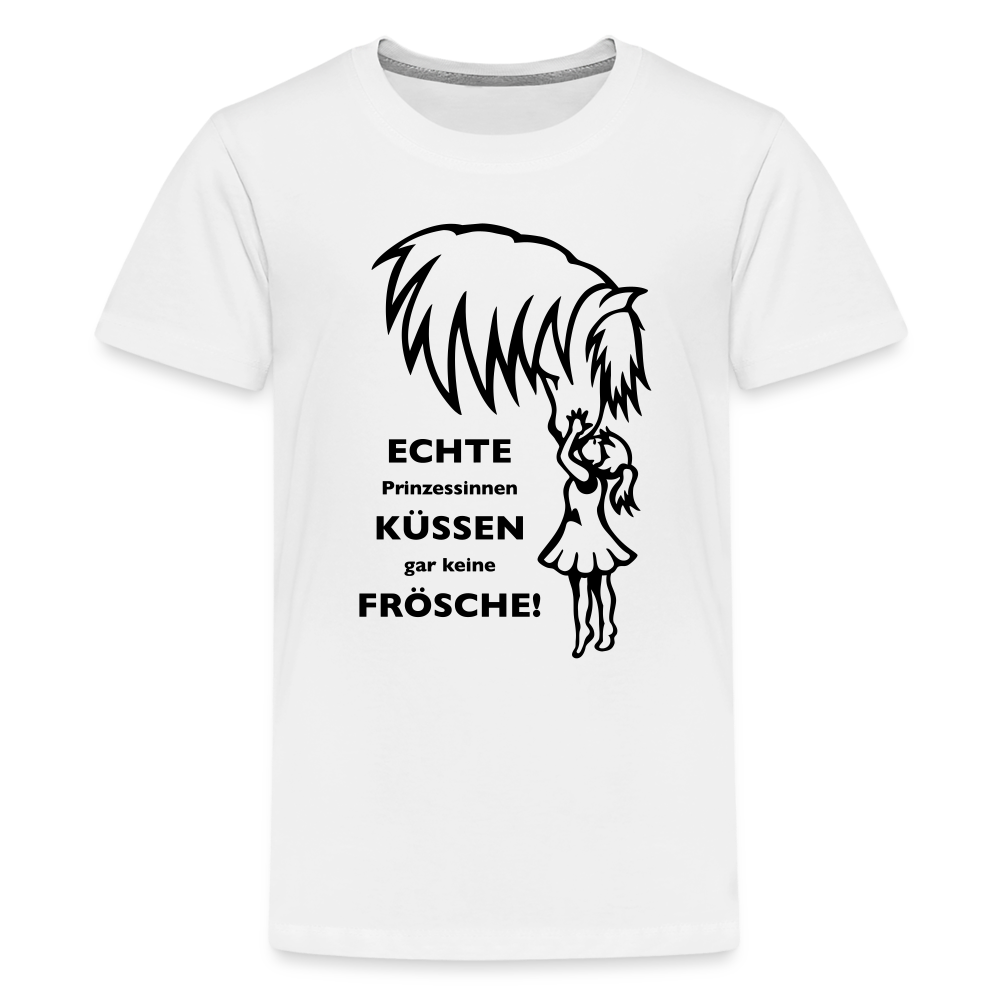 "Prinzessinnen-Kuss" Grafik-Stil - Teenager T-Shirt - weiß