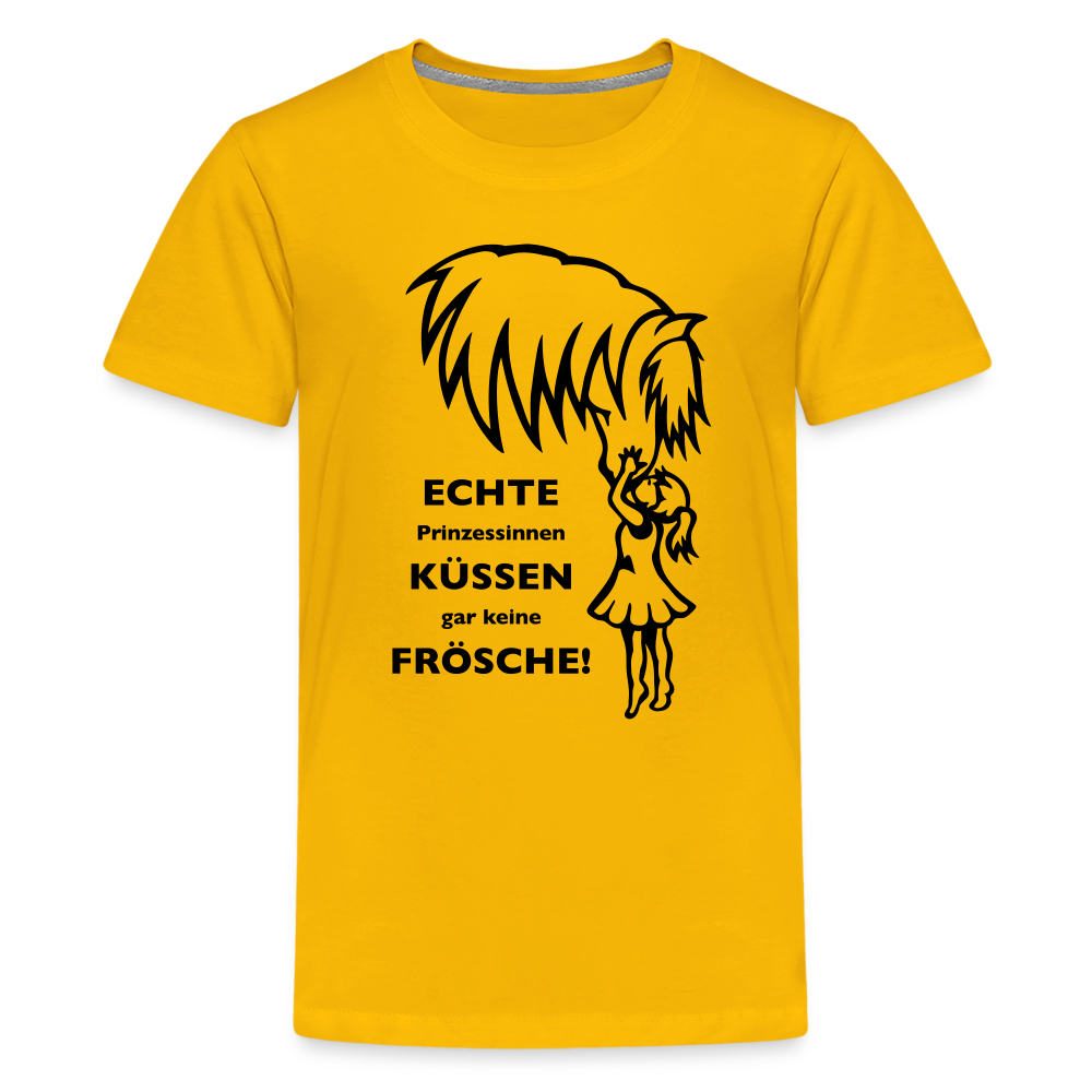 "Prinzessinnen-Kuss" Grafik-Stil - Teenager T-Shirt - Sonnengelb