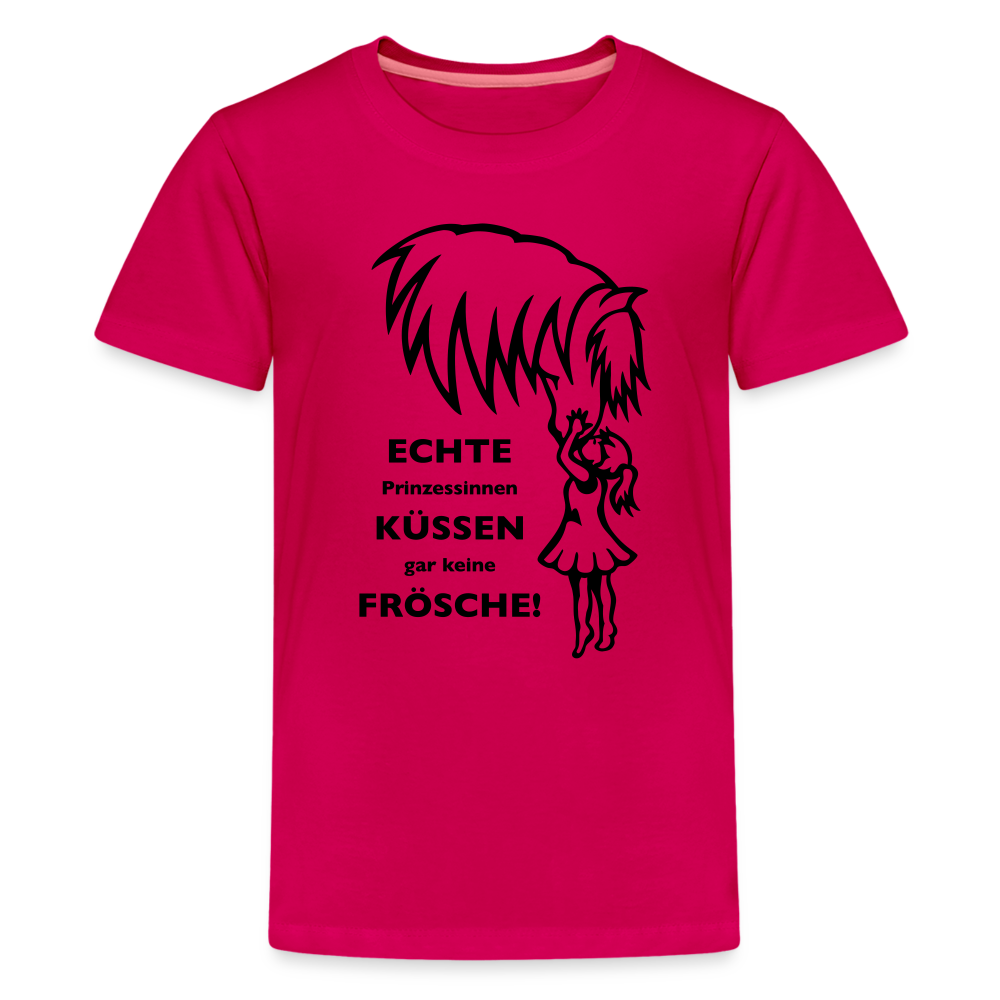"Prinzessinnen-Kuss" Grafik-Stil - Teenager T-Shirt - dunkles Pink