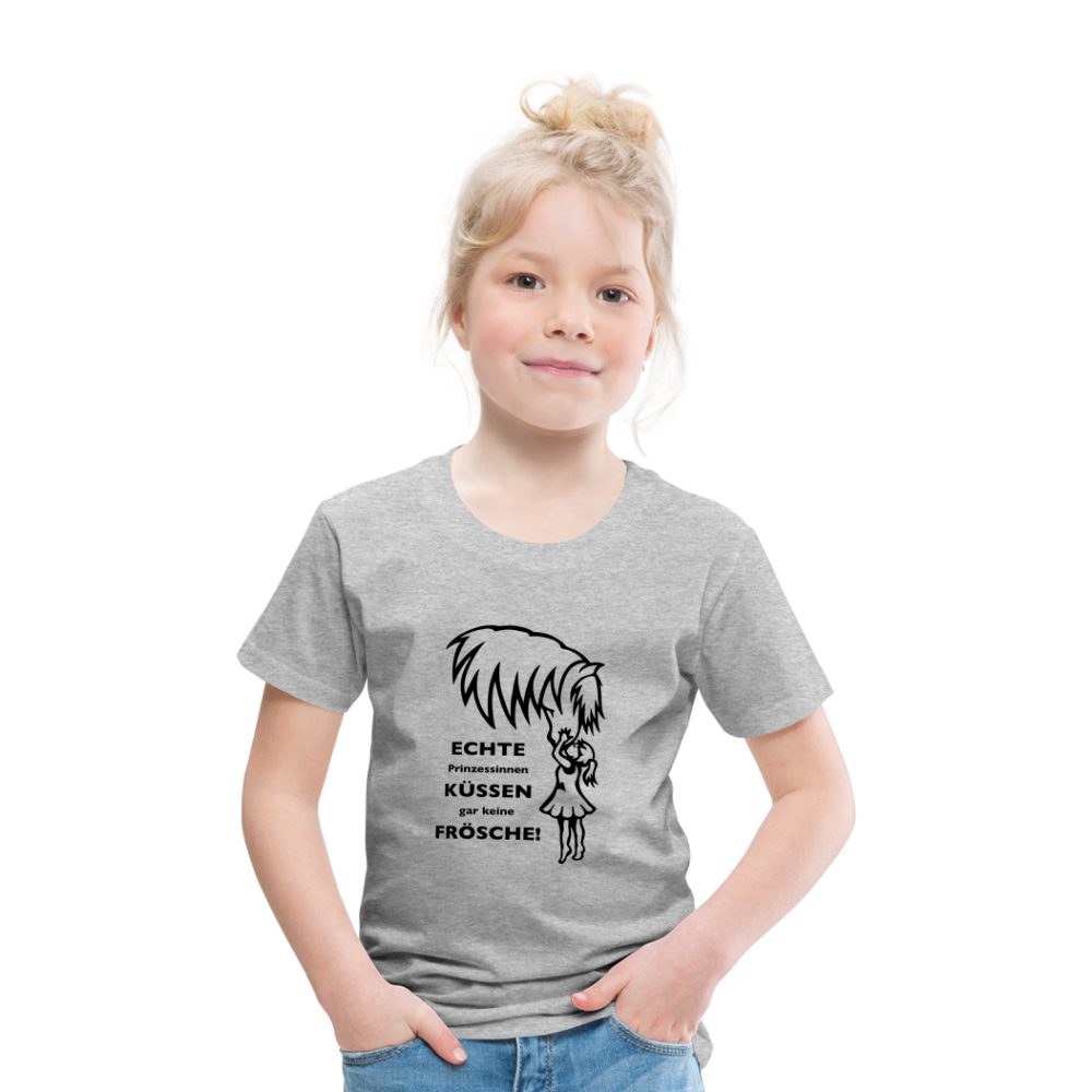 "Prinzessinnen-Kuss" Grafik-Stil - Kinder T-Shirt - Grau meliert