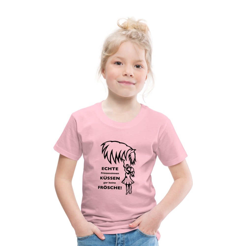 "Prinzessinnen-Kuss" Grafik-Stil - Kinder T-Shirt - Hellrosa