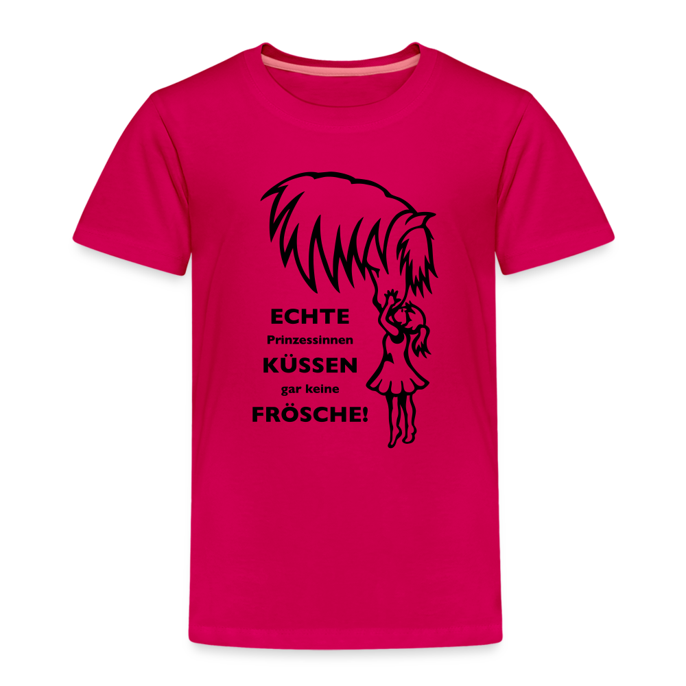 "Prinzessinnen-Kuss" Grafik-Stil - Kinder T-Shirt - dunkles Pink