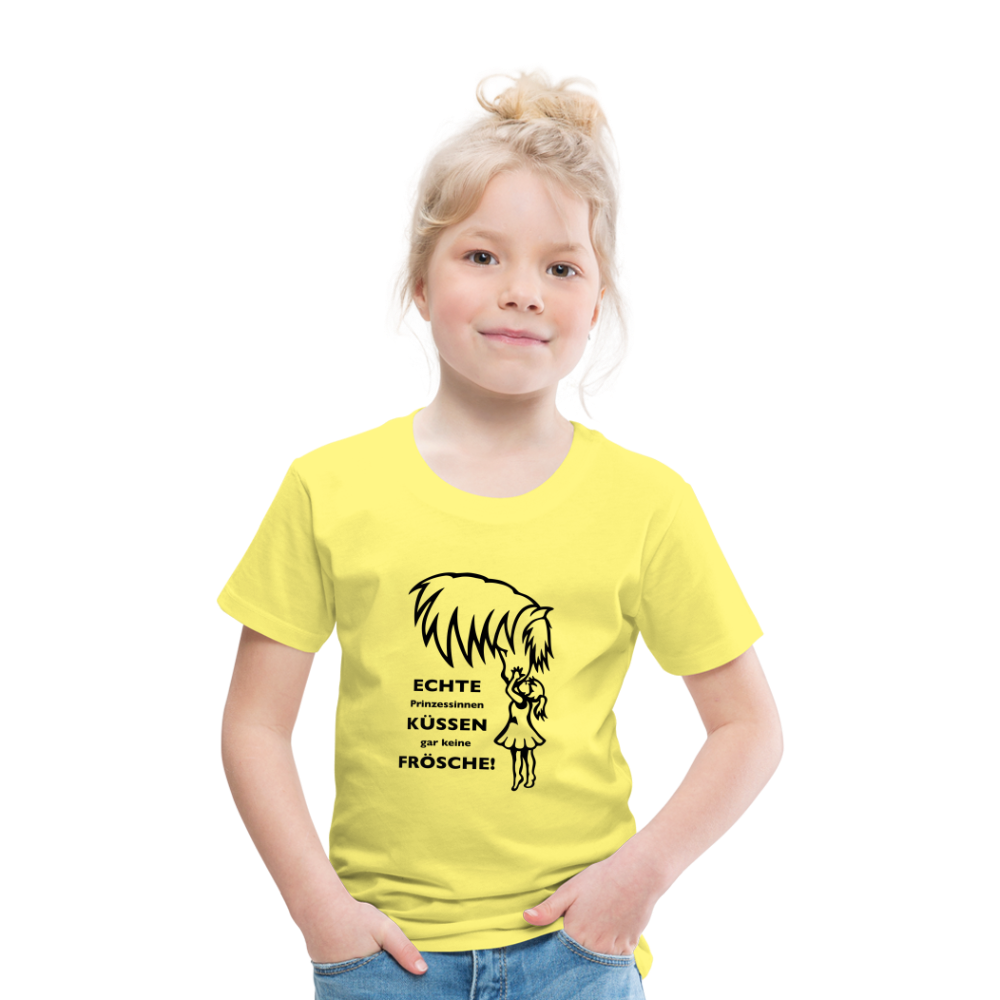 "Prinzessinnen-Kuss" Grafik-Stil - Kinder T-Shirt - Gelb