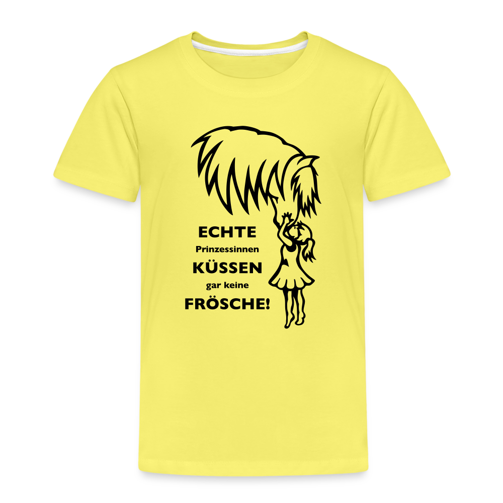 "Prinzessinnen-Kuss" Grafik-Stil - Kinder T-Shirt - Gelb