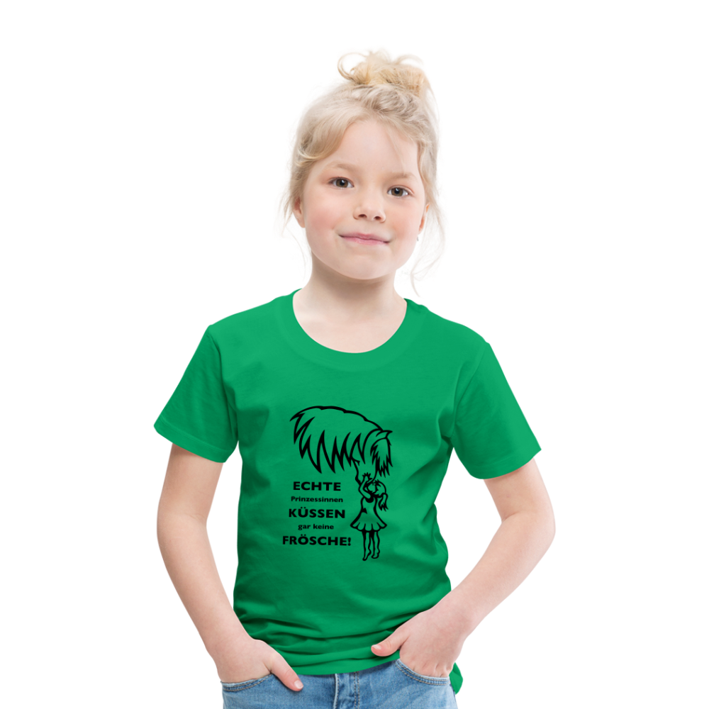 "Prinzessinnen-Kuss" Grafik-Stil - Kinder T-Shirt - Kelly Green