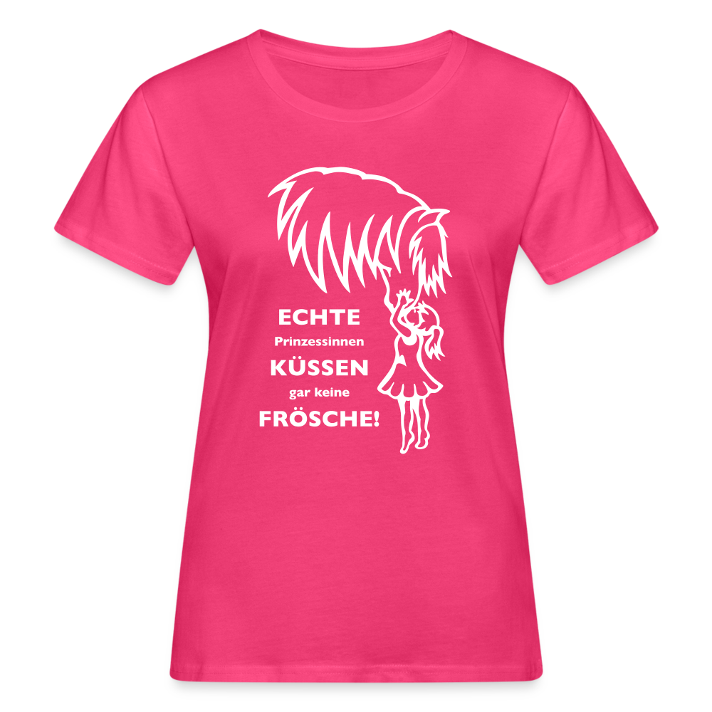 "Prinzessinnen-Kuss" Grafik-Stil - Frauen Bio-T-Shirt - Neon Pink