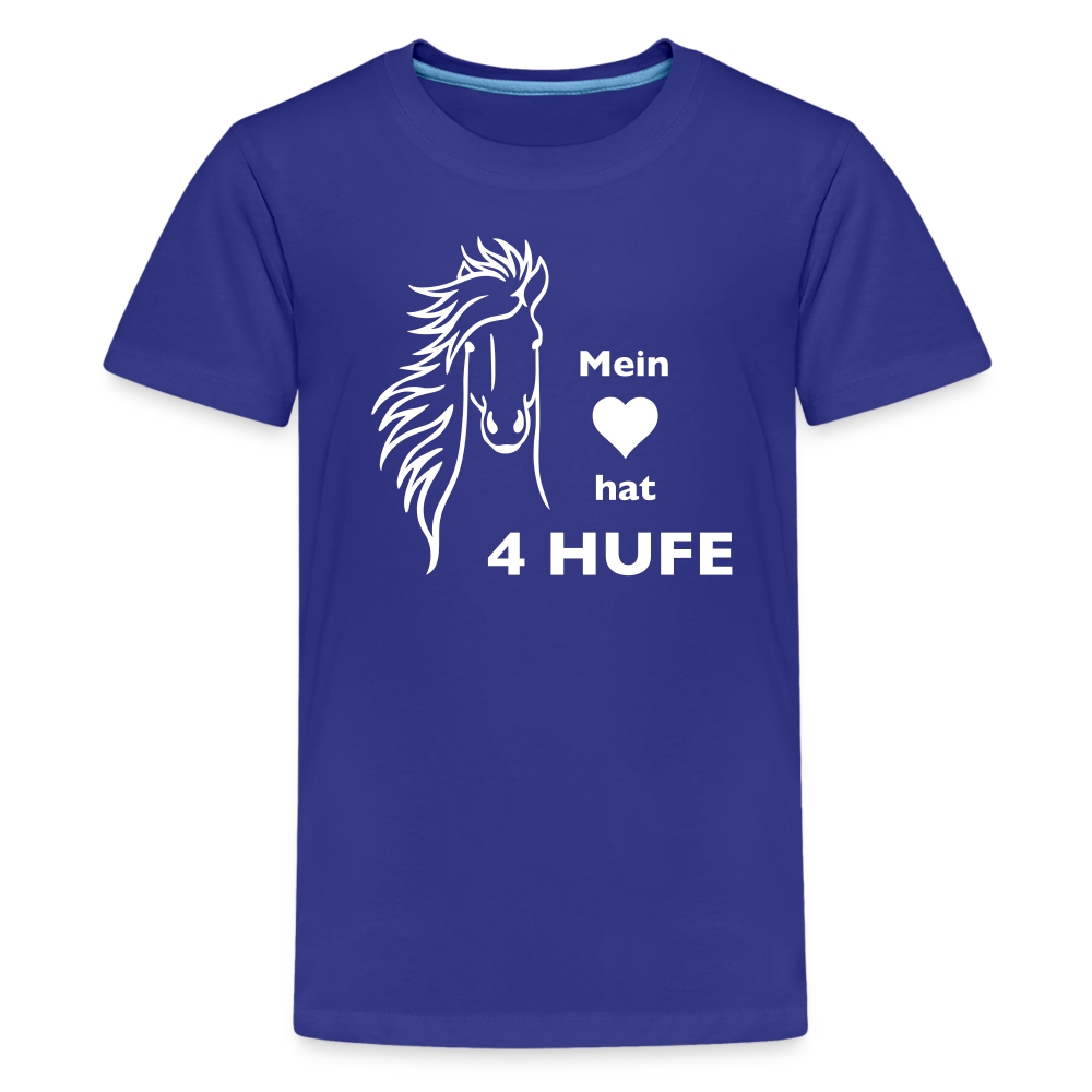 "Mein Herz hat 4 Hufe" Grafik-Stil - Teenager T-Shirt - Königsblau
