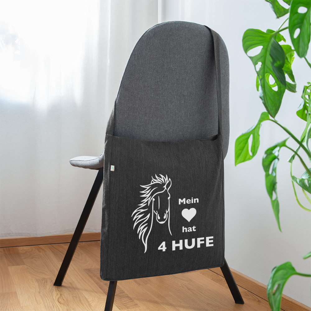 "Mein Herz hat 4 Hufe" Grafik-Stil - Schultertasche - Schwarz meliert