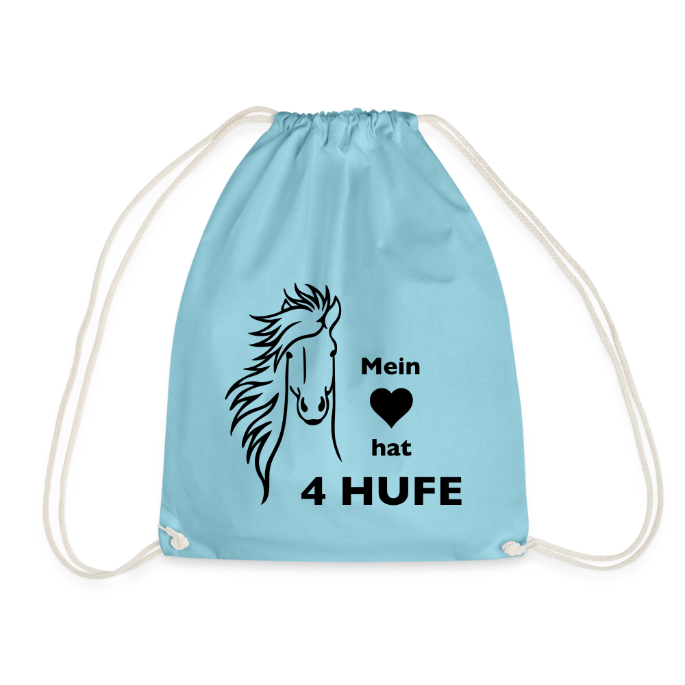 "Mein Herz hat 4 Hufe" Grafik-Stil - Stallbeutel - Aqua