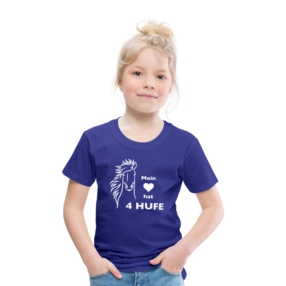 "Mein Herz hat 4 Hufe" Grafik-Stil - Kinder T-Shirt - Königsblau