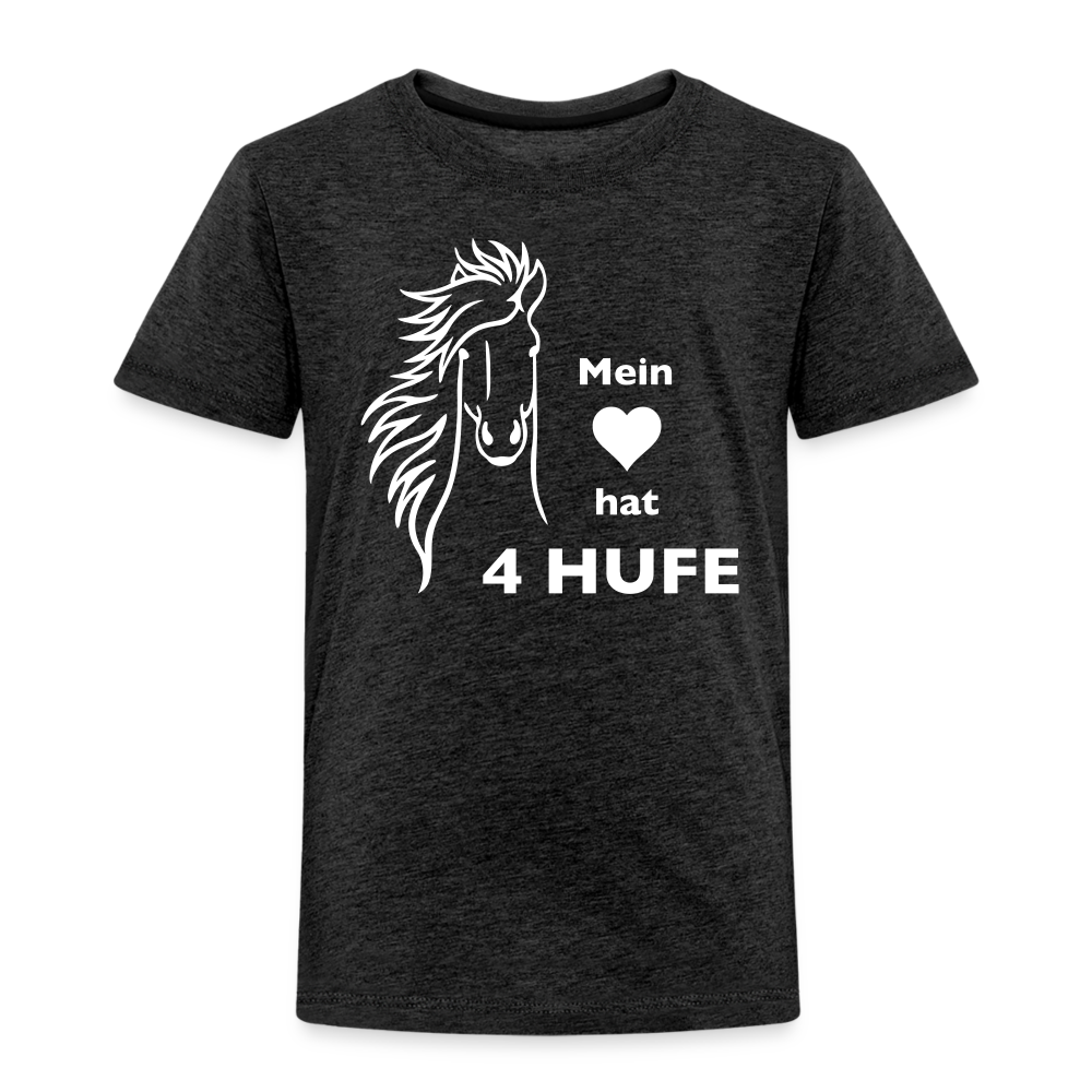 "Mein Herz hat 4 Hufe" Grafik-Stil - Kinder T-Shirt - Anthrazit