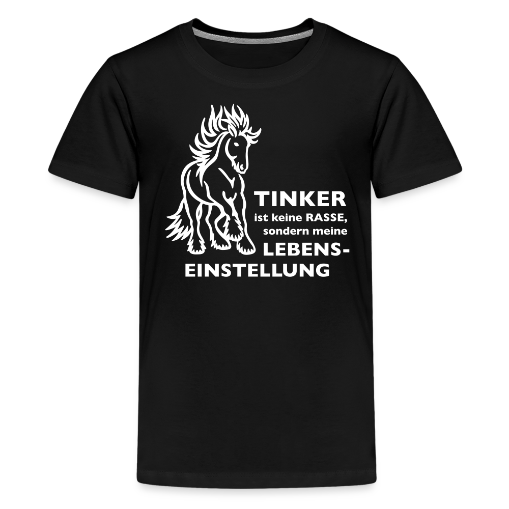 "Lebenseinstellung Tinker" Grafik-Stil - Teenager T-Shirt - Schwarz