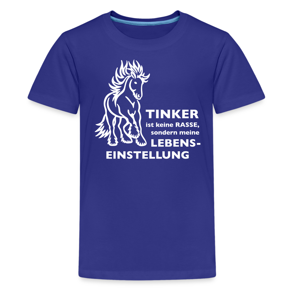 "Lebenseinstellung Tinker" Grafik-Stil - Teenager T-Shirt - Königsblau