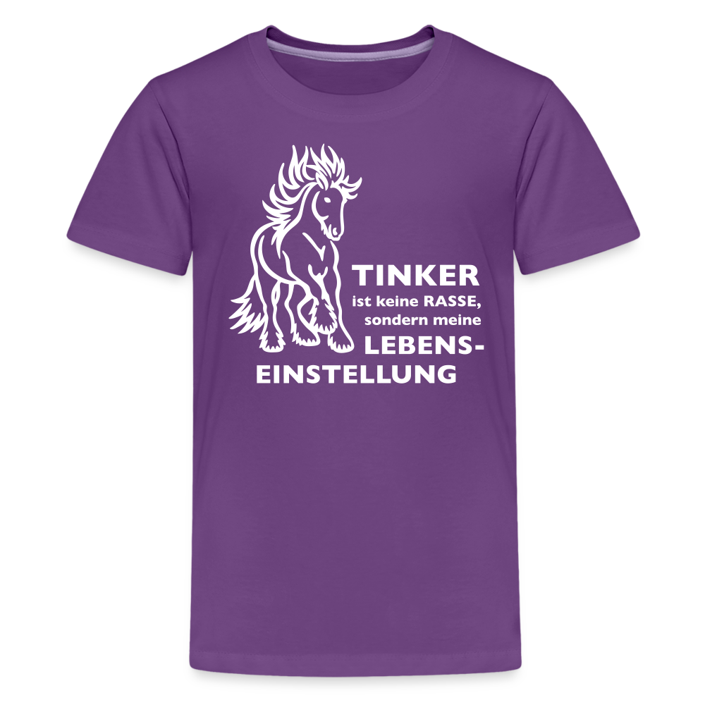 "Lebenseinstellung Tinker" Grafik-Stil - Teenager T-Shirt - Lila