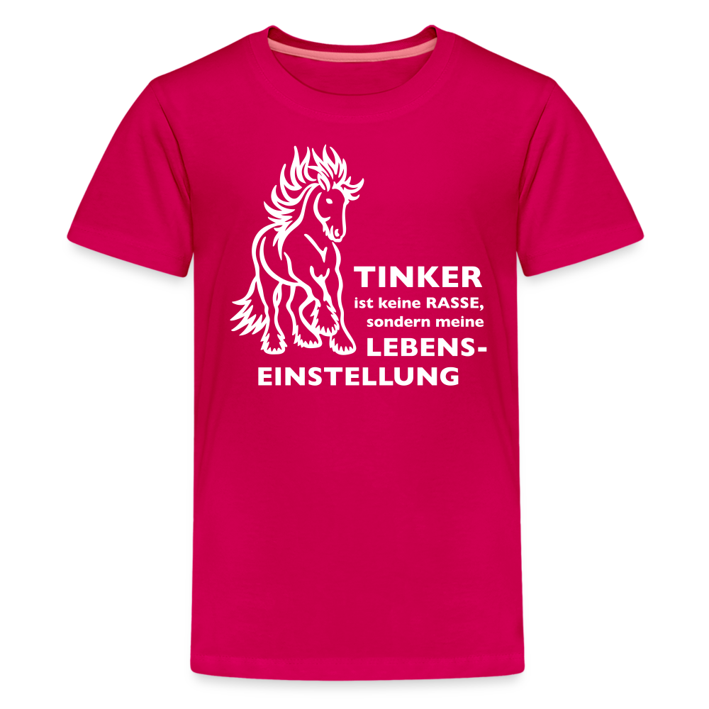 "Lebenseinstellung Tinker" Grafik-Stil - Teenager T-Shirt - dunkles Pink