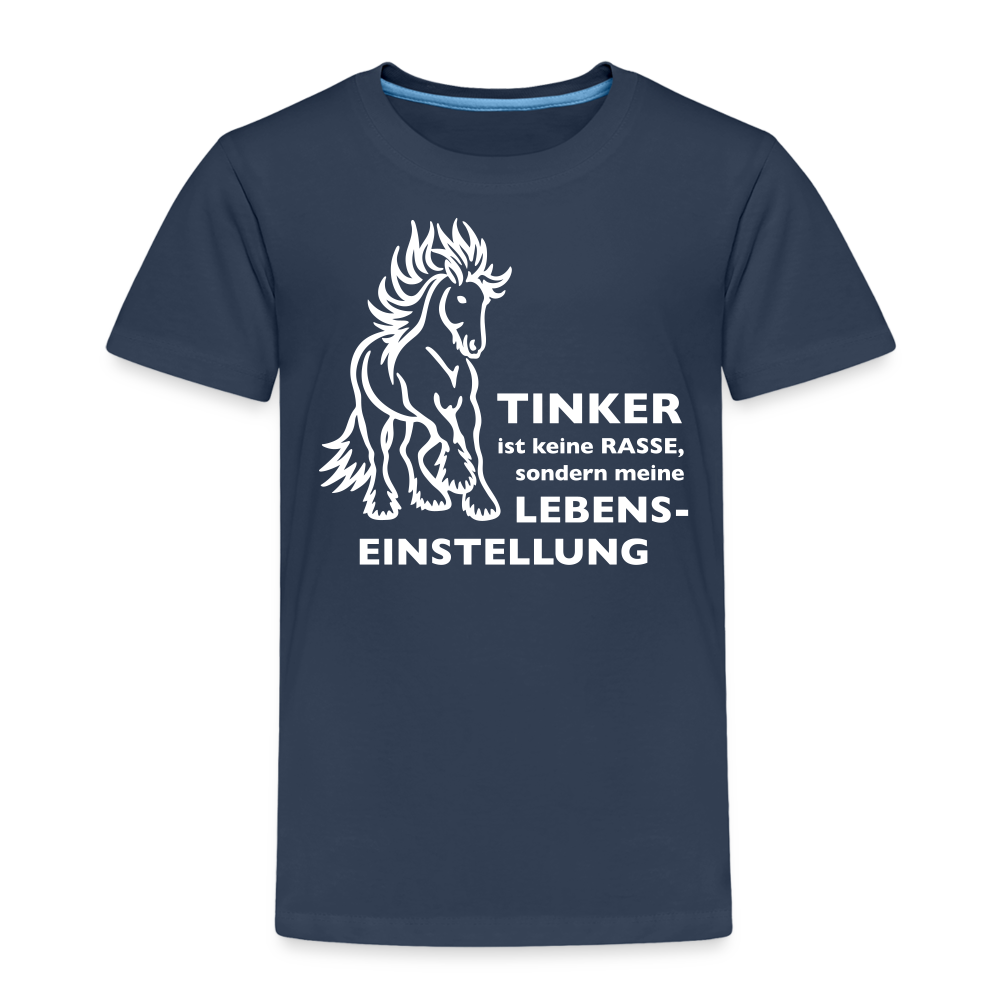 "Lebenseinstellung Tinker" Grafik-Stil - Kinder T-Shirt - Navy