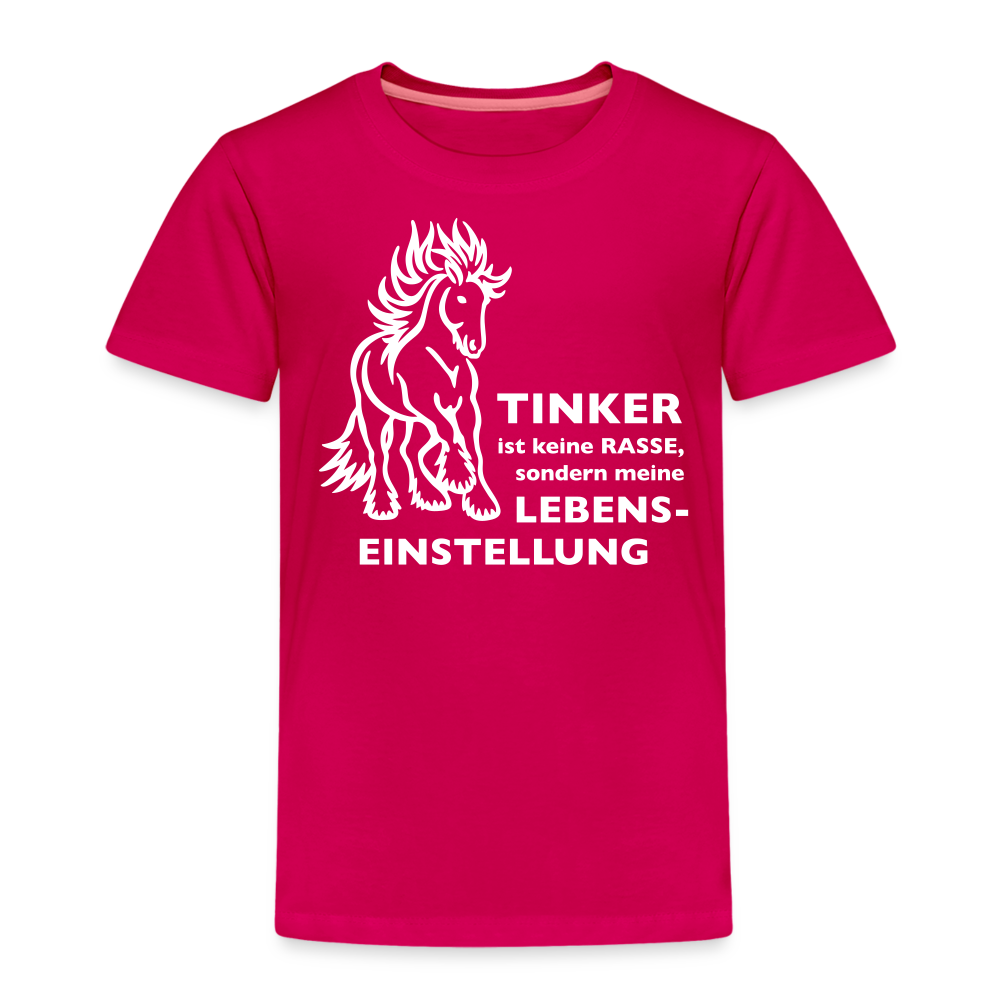 "Lebenseinstellung Tinker" Grafik-Stil - Kinder T-Shirt - dunkles Pink