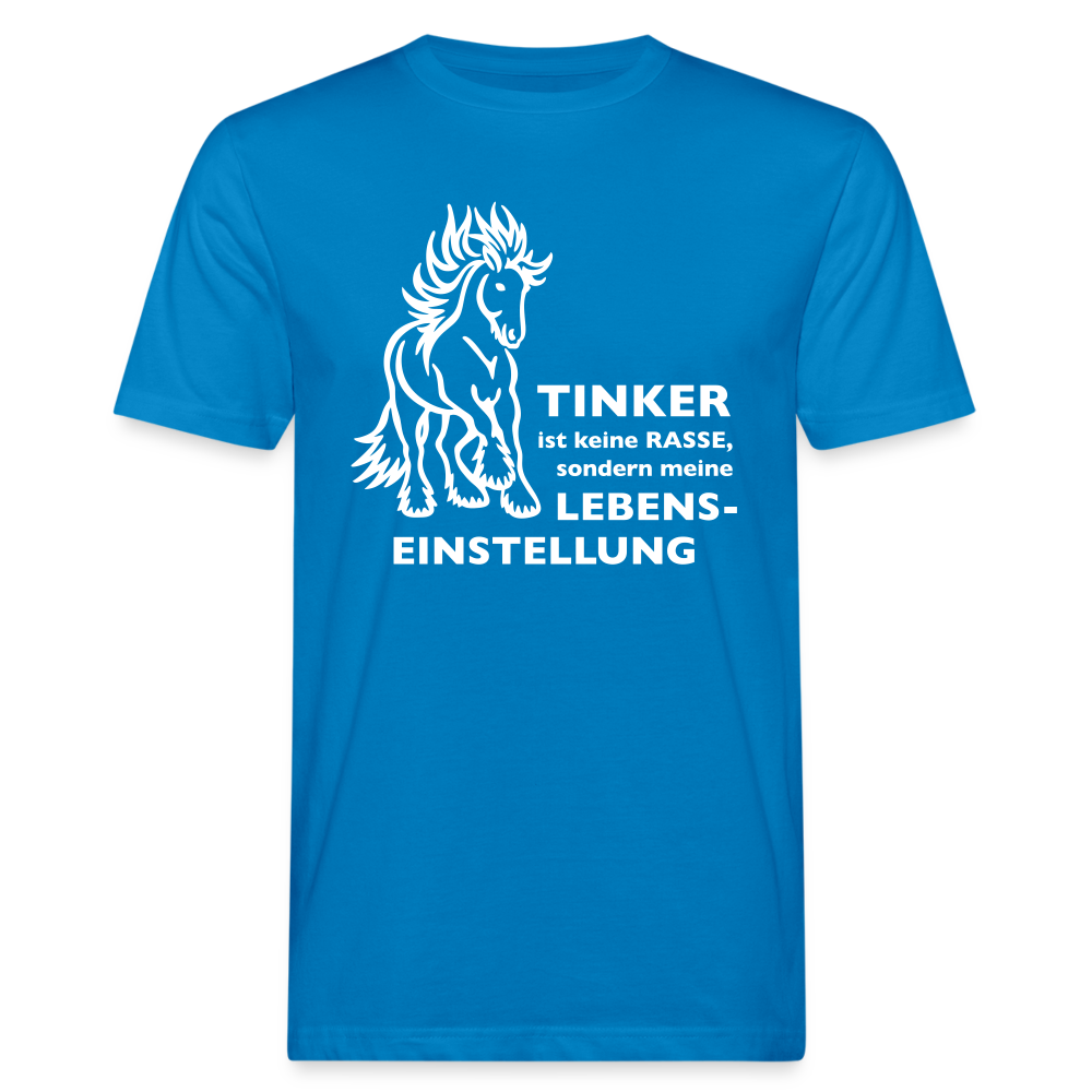 "Lebenseinstellung Tinker" Grafik-Stil - Männer Bio-T-Shirt - Pfauenblau