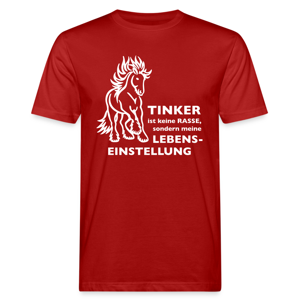 "Lebenseinstellung Tinker" Grafik-Stil - Männer Bio-T-Shirt - Dunkelrot
