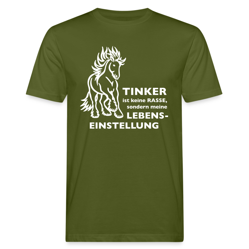 "Lebenseinstellung Tinker" Grafik-Stil - Männer Bio-T-Shirt - Moosgrün