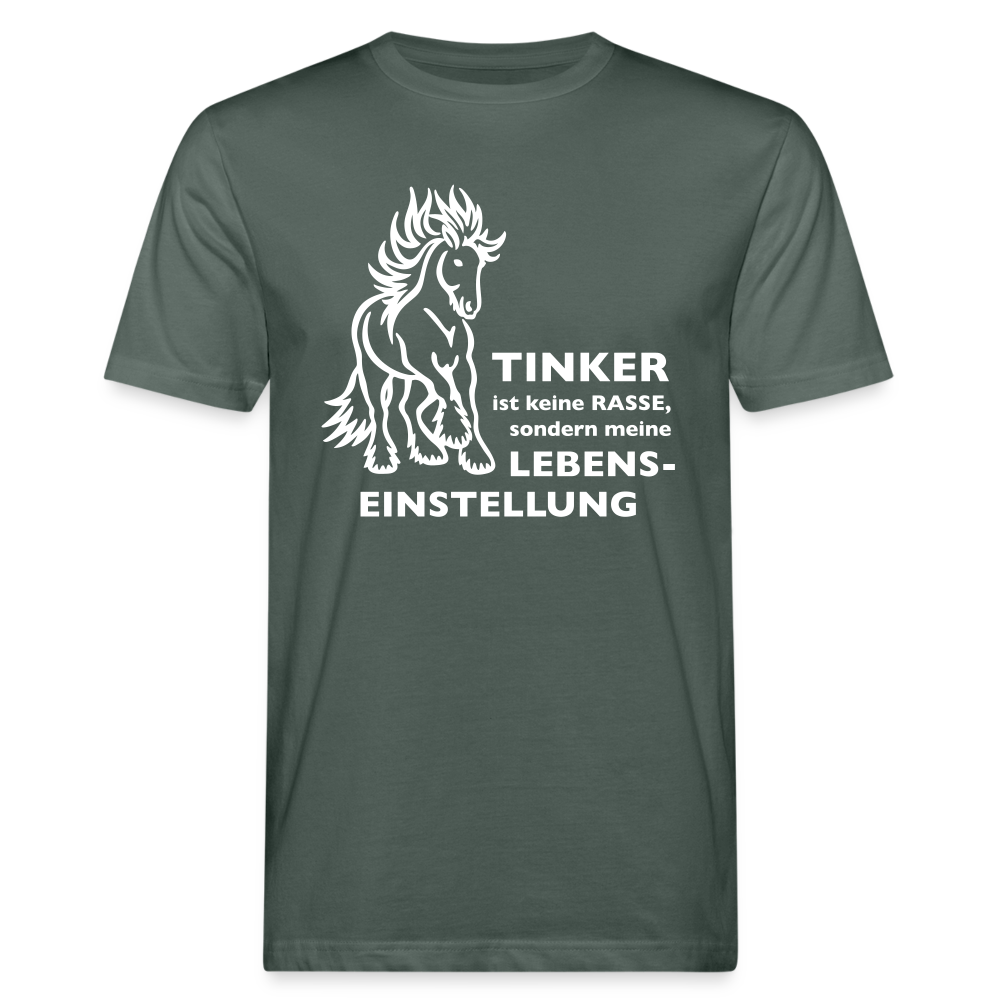 "Lebenseinstellung Tinker" Grafik-Stil - Männer Bio-T-Shirt - Graugrün