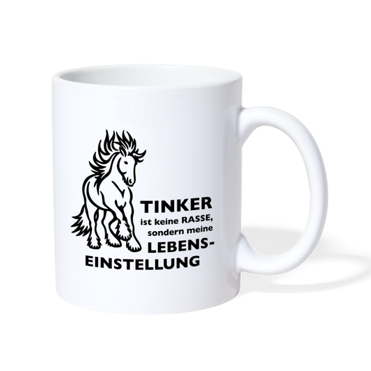 "Lebenseinstellung Tinker" Grafik-Stil - Tasse weiß - weiß