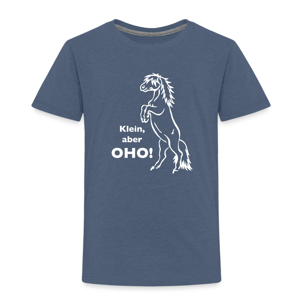 "Oho!" Grafik-Stil - Kinder T-Shirt - Blau meliert