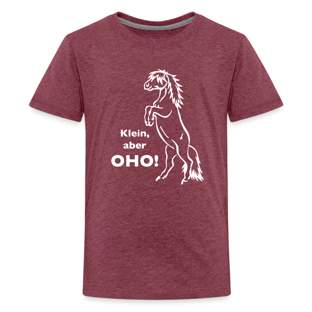"Oho!" Grafik-Stil - Teenager T-Shirt - Bordeauxrot meliert